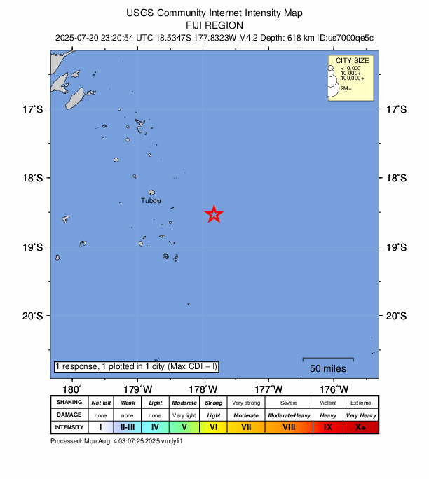 Did You Feel It? map: shaking reported by the public