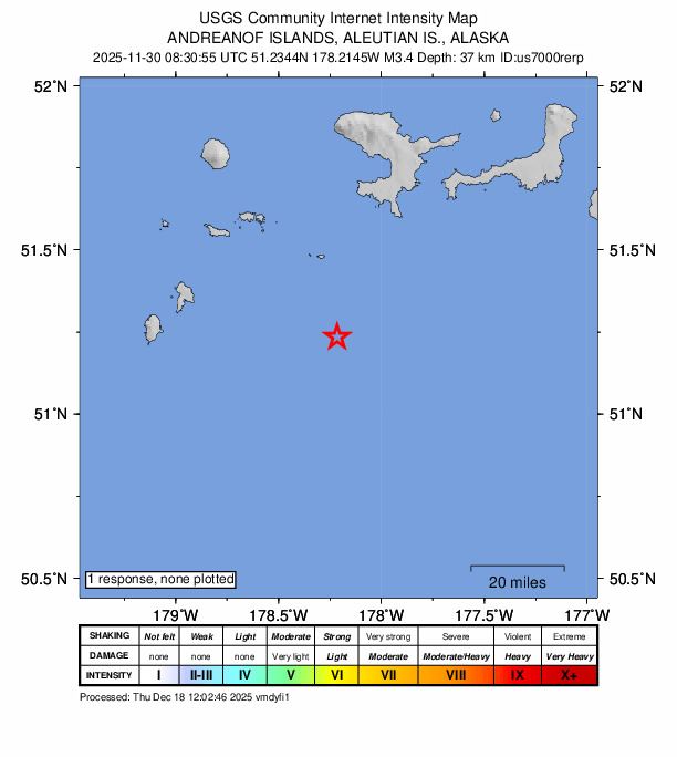 Did You Feel It? map: shaking reported by the public