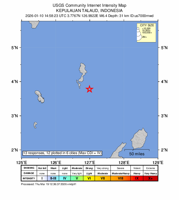 Did You Feel It? map: shaking reported by the public