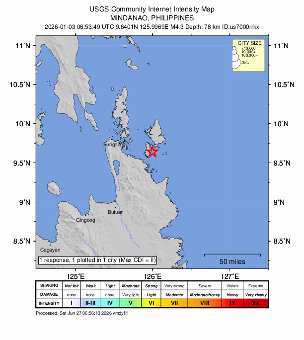 Did You Feel It? map: shaking reported by the public