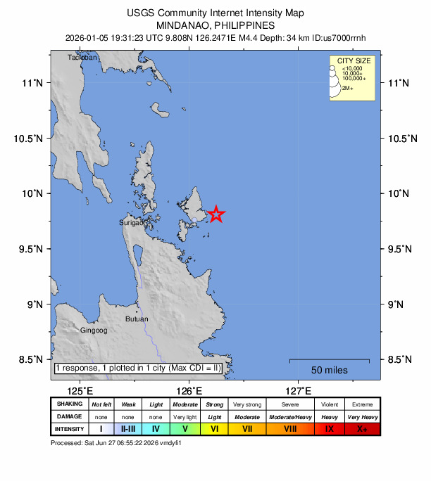 Did You Feel It? map: shaking reported by the public