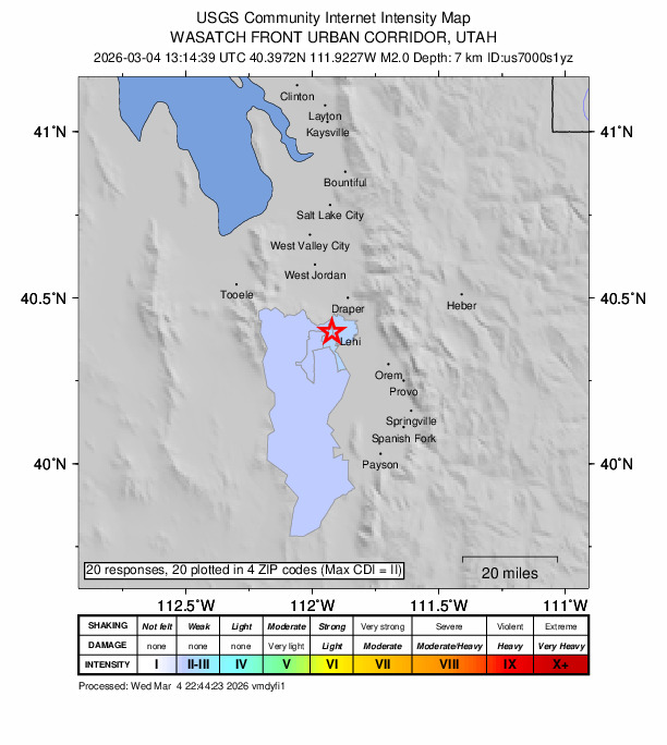 Did You Feel It? map: shaking reported by the public