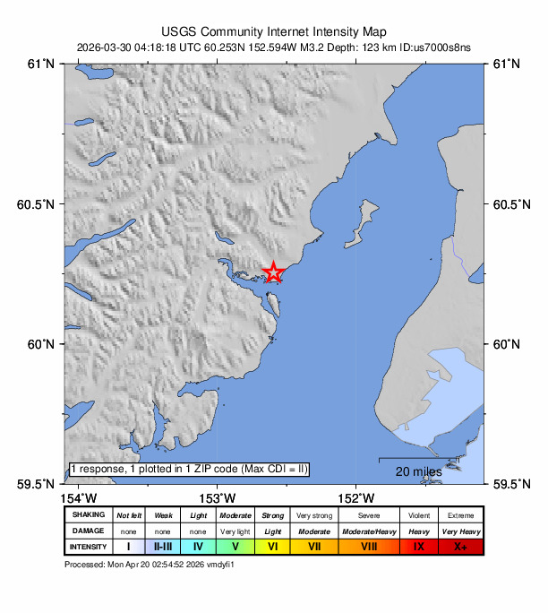 Did You Feel It? map: shaking reported by the public