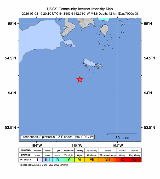 Did You Feel It? map: shaking reported by the public