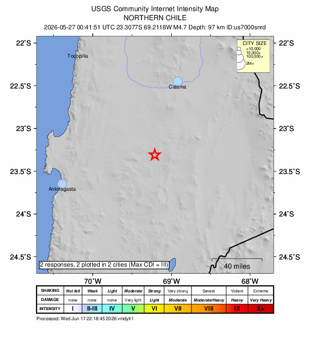 Did You Feel It? map: shaking reported by the public