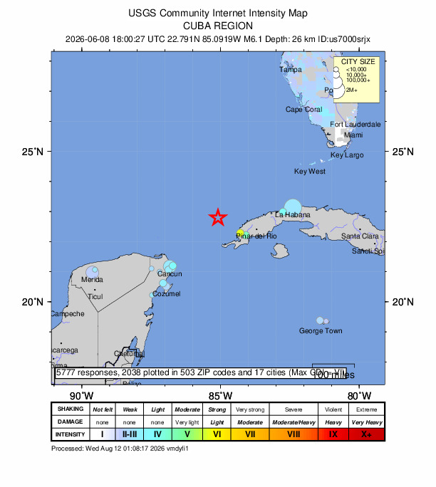 Did You Feel It? map: shaking reported by the public