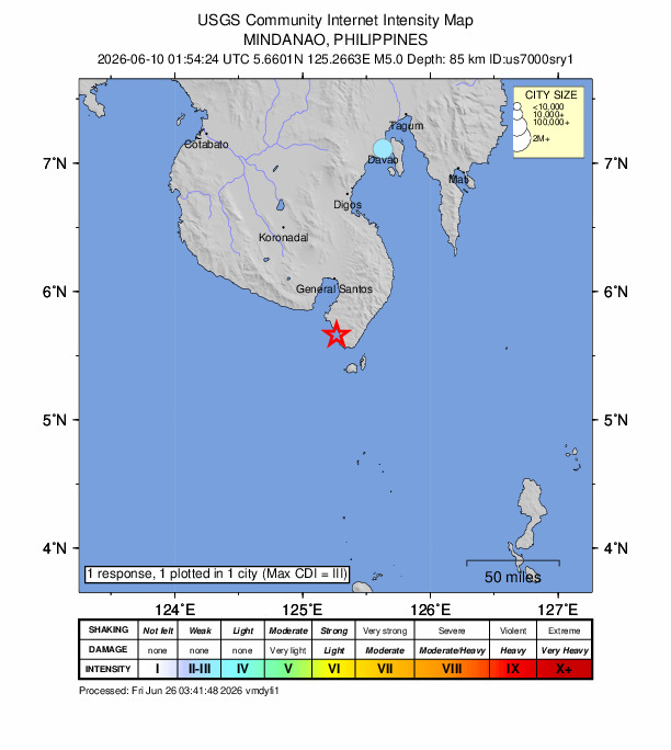 Did You Feel It? map: shaking reported by the public