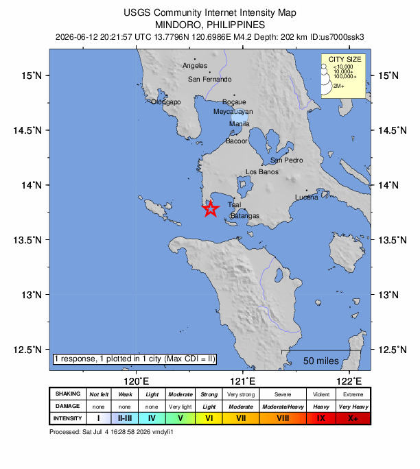 Did You Feel It? map: shaking reported by the public