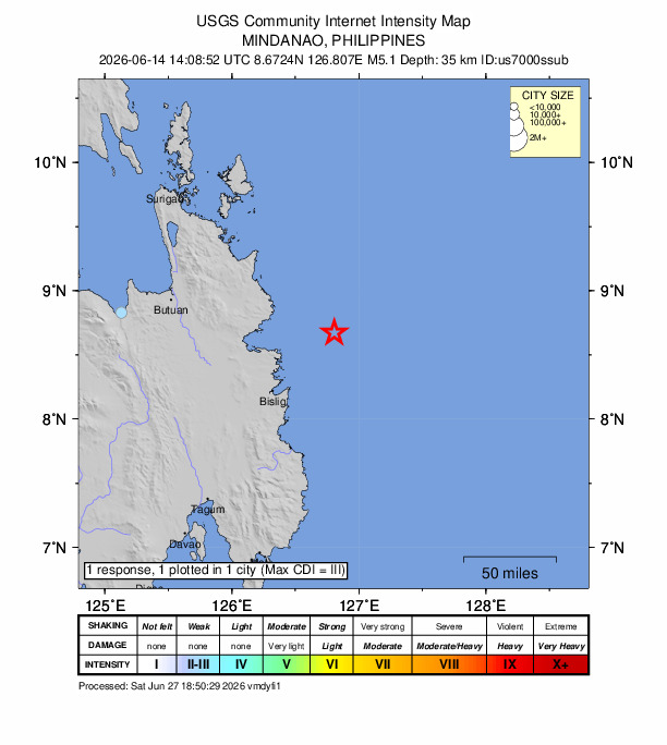 Did You Feel It? map: shaking reported by the public