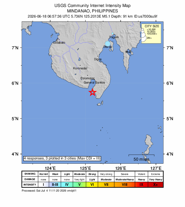 Did You Feel It? map: shaking reported by the public