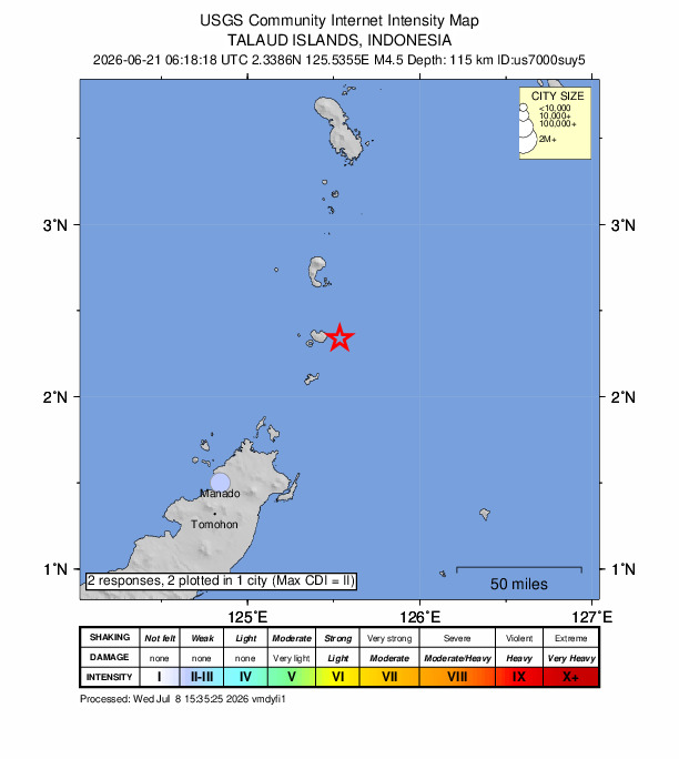 Did You Feel It? map: shaking reported by the public