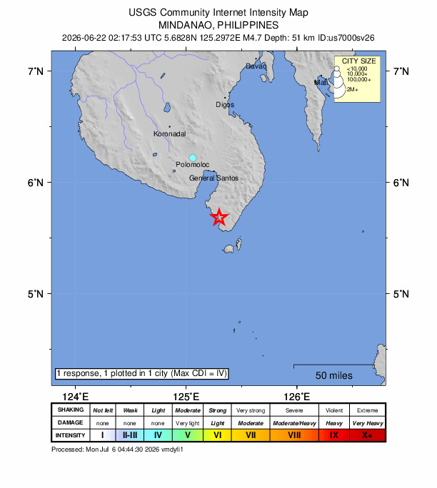 Did You Feel It? map: shaking reported by the public