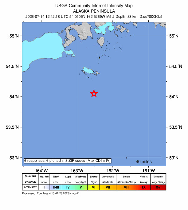 Did You Feel It? map: shaking reported by the public