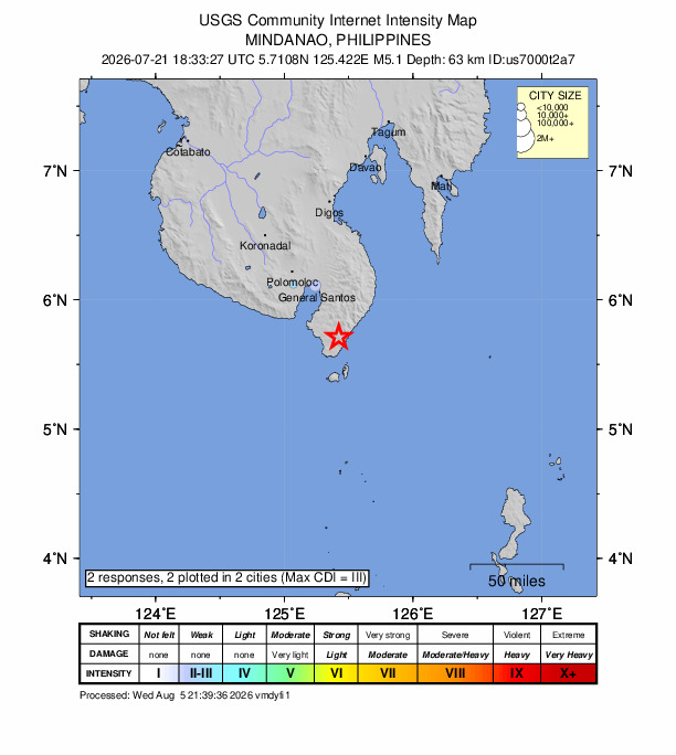 Did You Feel It? map: shaking reported by the public