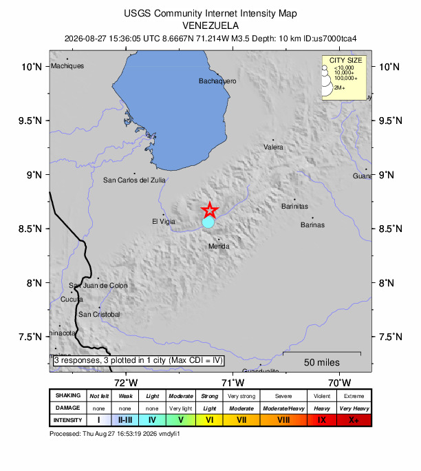 Did You Feel It? map: shaking reported by the public