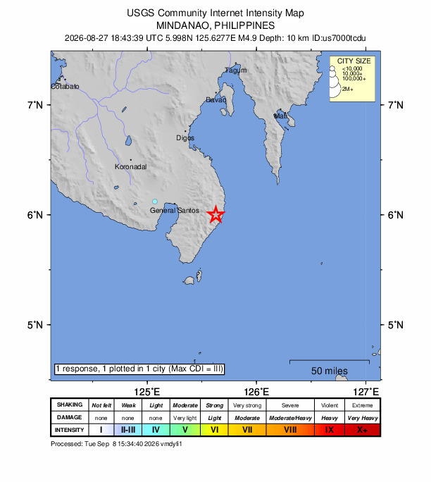 Did You Feel It? map: shaking reported by the public