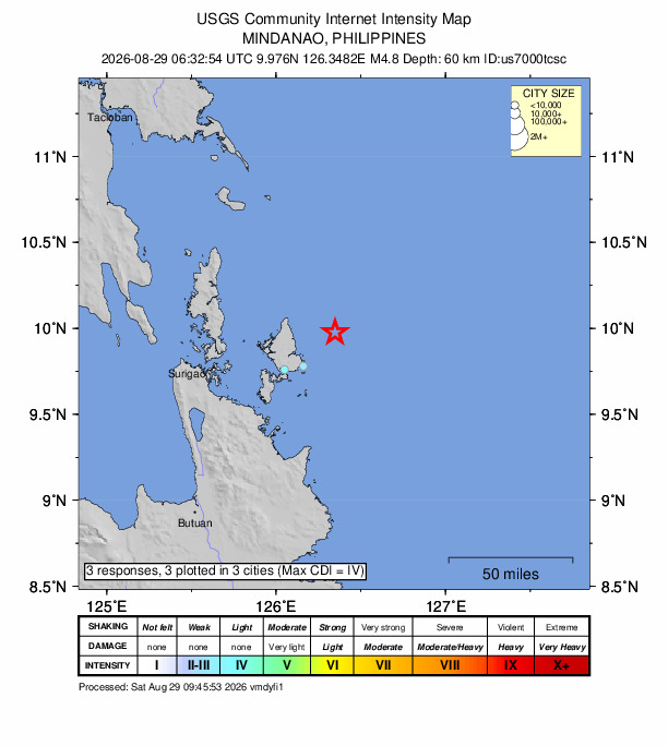 Did You Feel It? map: shaking reported by the public