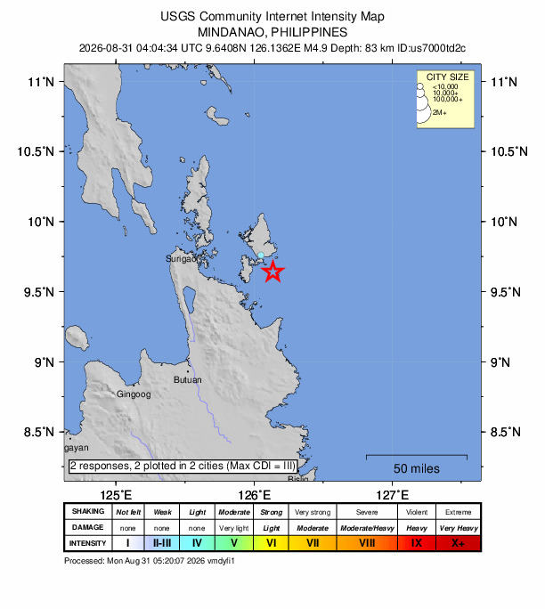 Did You Feel It? map: shaking reported by the public