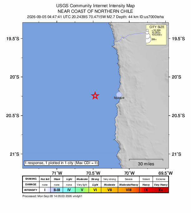 Did You Feel It? map: shaking reported by the public