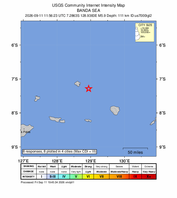 Did You Feel It? map: shaking reported by the public