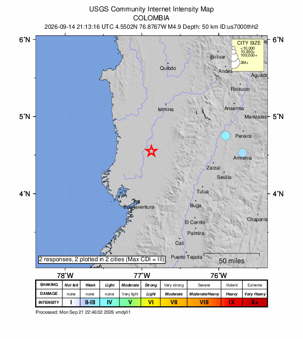 Did You Feel It? map: shaking reported by the public