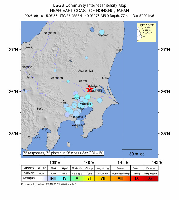 Did You Feel It? map: shaking reported by the public