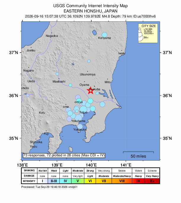 Did You Feel It? map: shaking reported by the public