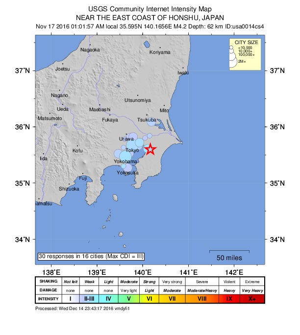 Did You Feel It? map: shaking reported by the public