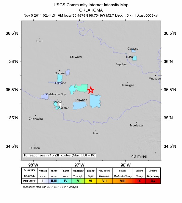 Did You Feel It? map: shaking reported by the public