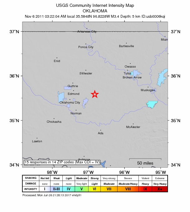 Did You Feel It? map: shaking reported by the public