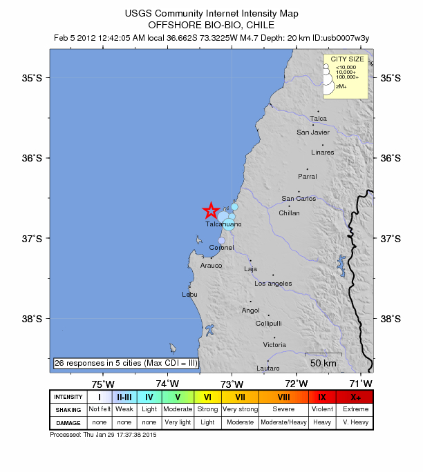 Did You Feel It? map: shaking reported by the public