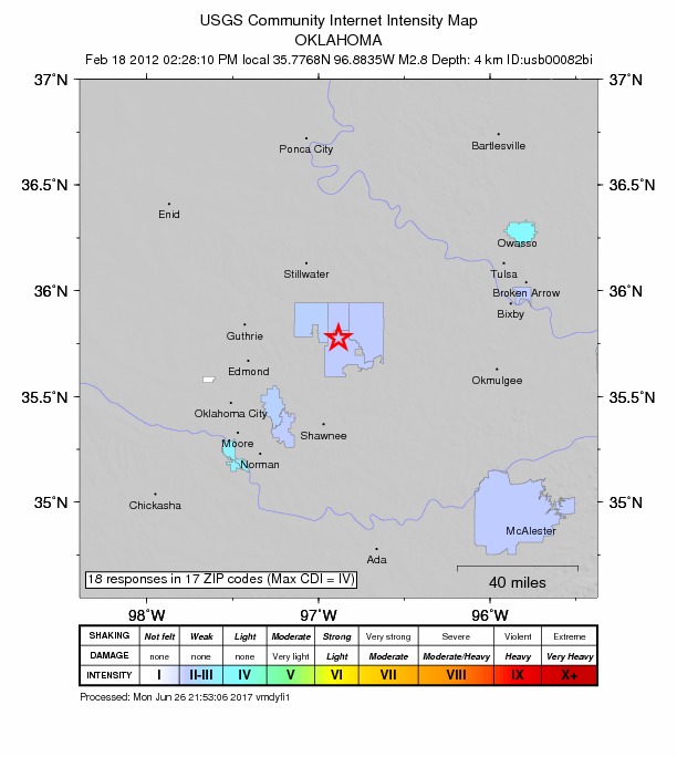 Did You Feel It? map: shaking reported by the public
