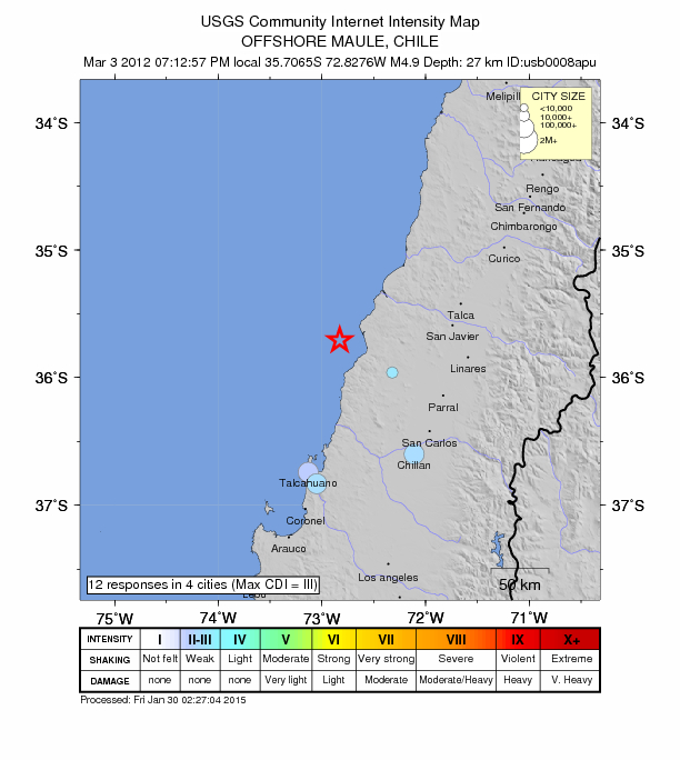Did You Feel It? map: shaking reported by the public