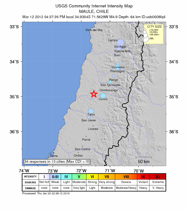 Did You Feel It? map: shaking reported by the public
