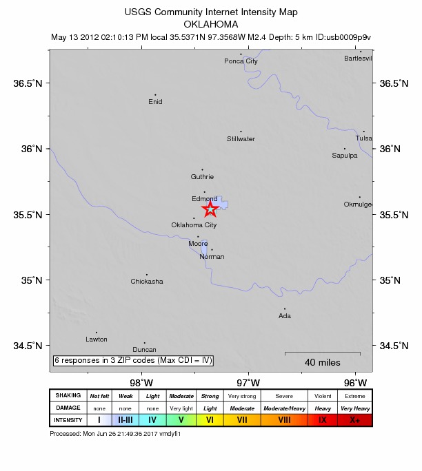 Did You Feel It? map: shaking reported by the public