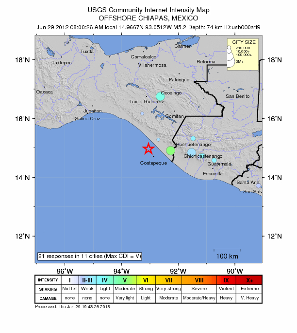 Did You Feel It? map: shaking reported by the public