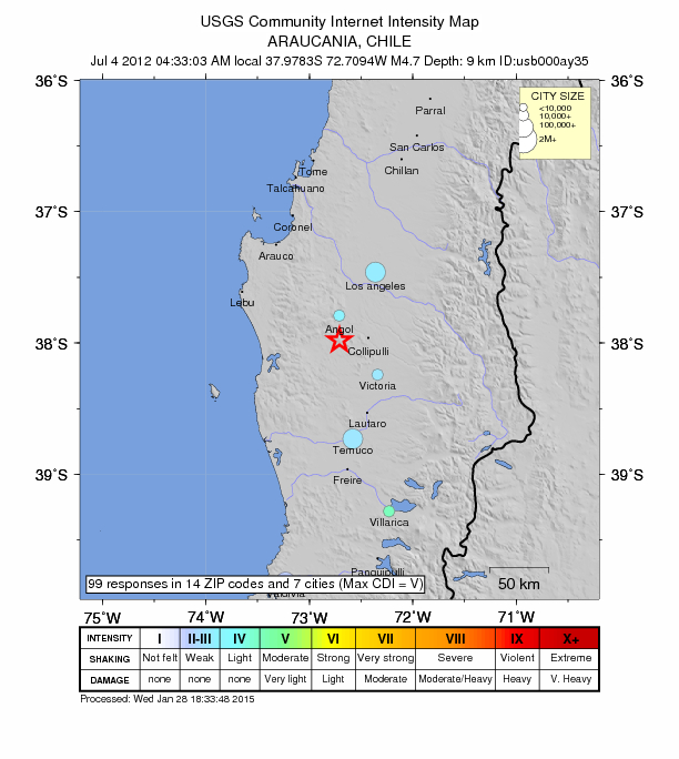 Did You Feel It? map: shaking reported by the public