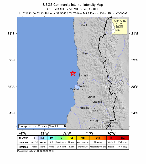 Did You Feel It? map: shaking reported by the public