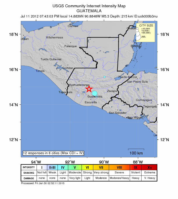 Did You Feel It? map: shaking reported by the public