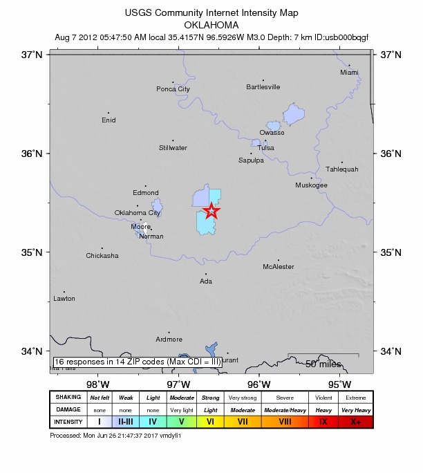Did You Feel It? map: shaking reported by the public