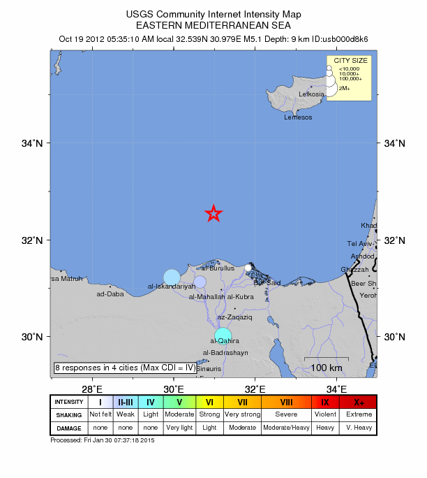 Did You Feel It? map: shaking reported by the public