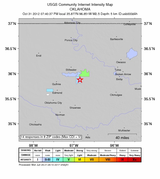 Did You Feel It? map: shaking reported by the public
