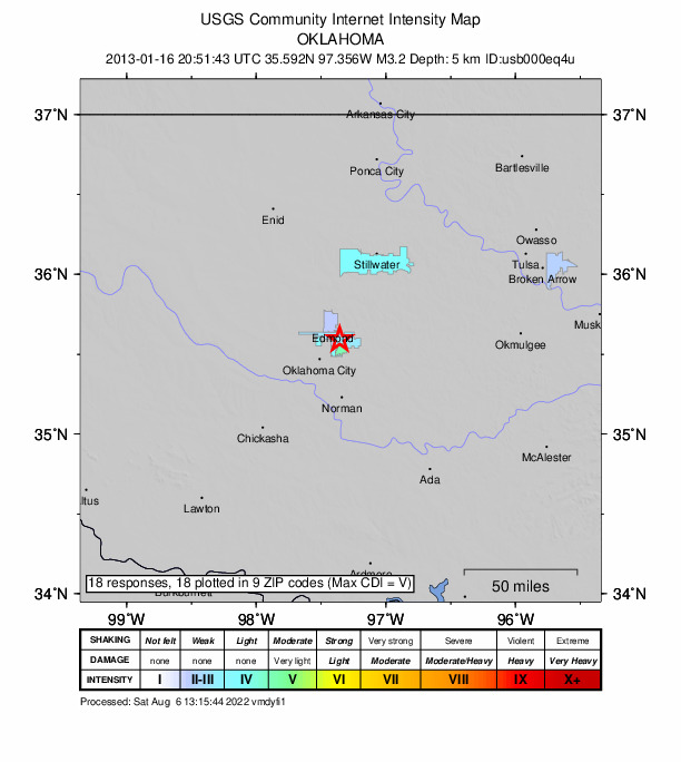 Did You Feel It? map: shaking reported by the public