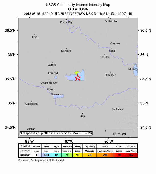 Did You Feel It? map: shaking reported by the public