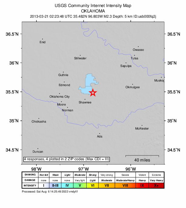 Did You Feel It? map: shaking reported by the public