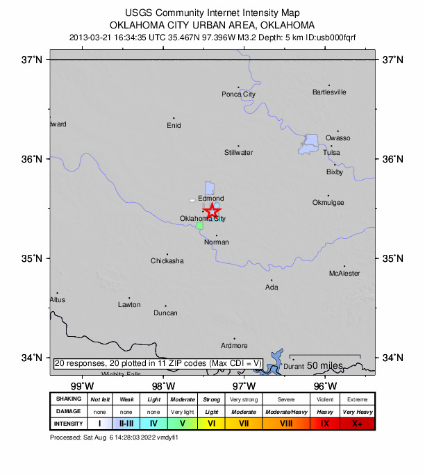 Did You Feel It? map: shaking reported by the public