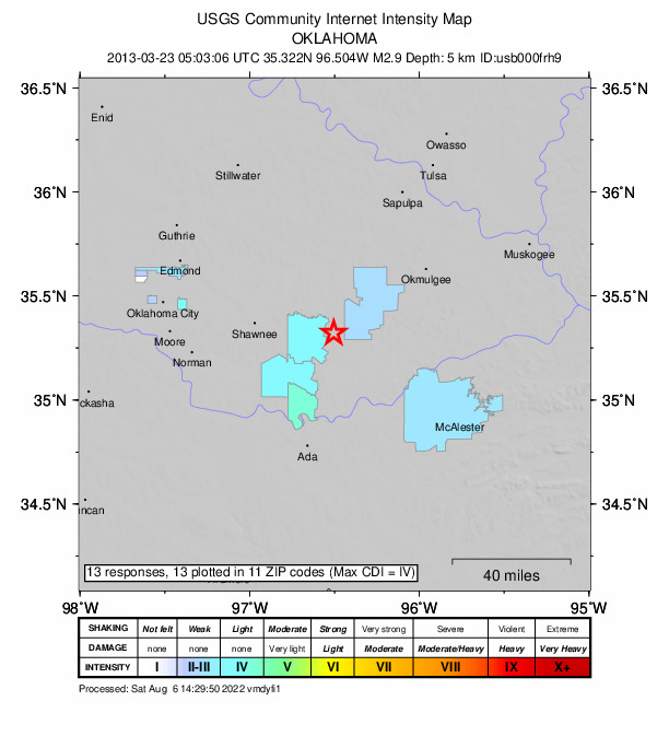 Did You Feel It? map: shaking reported by the public