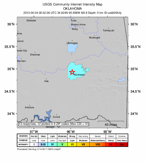 Did You Feel It? map: shaking reported by the public