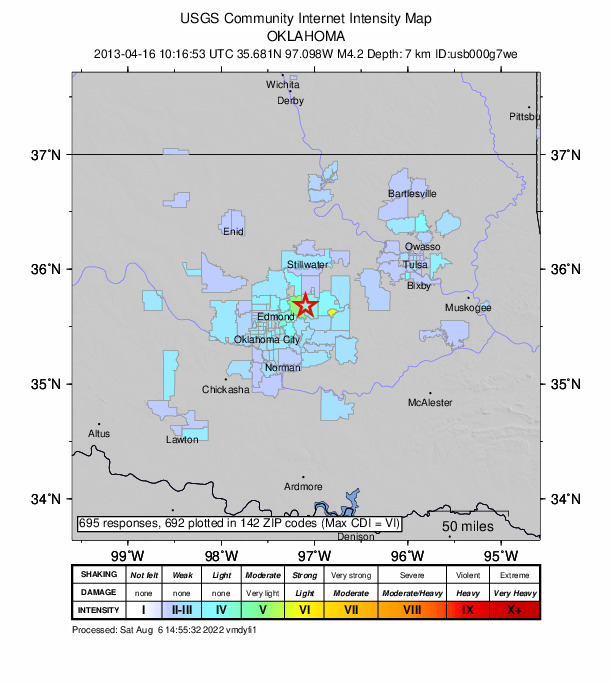Did You Feel It? map: shaking reported by the public