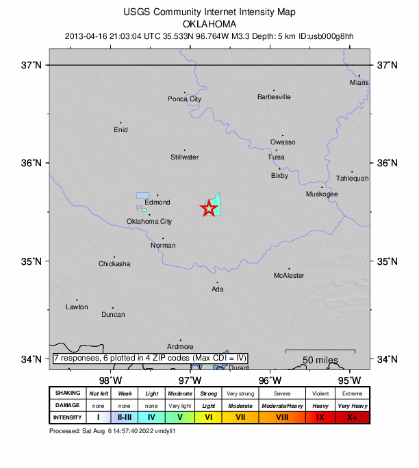 Did You Feel It? map: shaking reported by the public